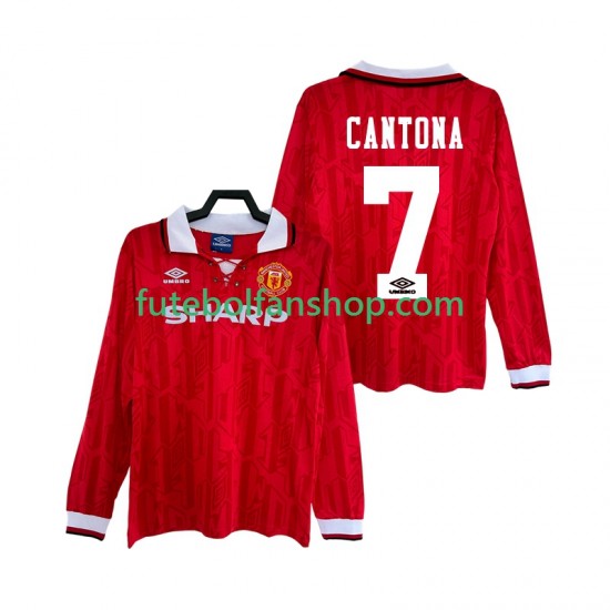 Camisola Principal Manchester United CANTONA 7 Retro 1992 1994 Manga Comprida ,Homem Camisola Principal Manchester United CANTONA 7 Retro 1992 1994 Manga Comprida ,Homem