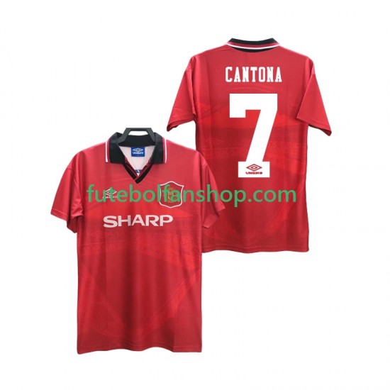 Camisola Principal Manchester United CANTONA 7 Retro 1994 1996 Manga Curta ,Homem Camisola Principal Manchester United CANTONA 7 Retro 1994 1996 Manga Curta ,Homem