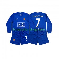 Camisola Alternativa (2ª) Manchester United CONTONA 7 Retro 2008 2009 Manga Comprida ,Criança