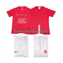Camisola Principal Manchester United Retro Champions League 2007 2008 Manga Curta ,Criança