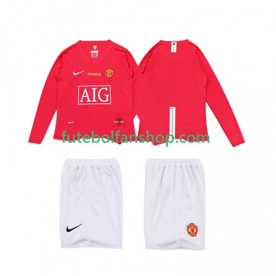 Camisola Principal Manchester United Retro Premier League 2008 2009 Manga Comprida ,Criança Camisola Principal Manchester United Retro Premier League 2008 2009 Manga Comprida ,Criança