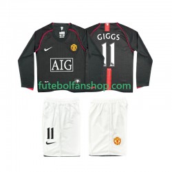 Camisola Alternativo Manchester United GIGGS 11 Retro 2007 2008 Manga Comprida ,Criança