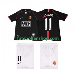 Camisola Alternativo Manchester United GIGGS 11 Retro 2007 2008 Manga Curta ,Criança