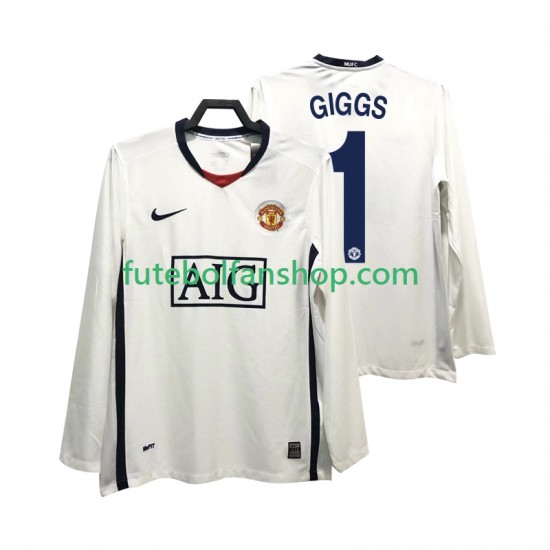 Camisola Alternativo Manchester United GIGGS 11 Retro Premier League 2008 2009 Manga Comprida ,Homem
