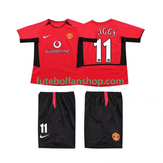 Camisola Principal Manchester United GIGGS 11 Retro 2002 2004 Manga Curta ,Criança Camisola Principal Manchester United GIGGS 11 Retro 2002 2004 Manga Curta ,Criança