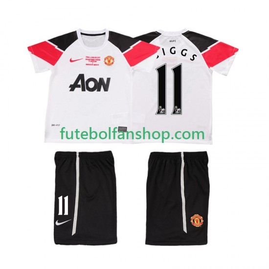 Camisola Alternativa (2ª) Manchester United GIGGS 11 Retro Champions League 2011 2012 Manga Curta ,Criança