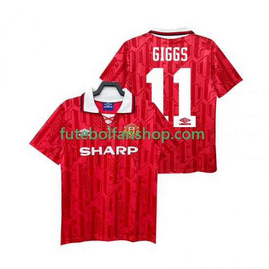 Camisola Principal Manchester United GIGGS 11 Retro 1992 1994 Manga Curta ,Homem Camisola Principal Manchester United GIGGS 11 Retro 1992 1994 Manga Curta ,Homem