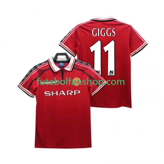 Camisola Principal Manchester United GIGGS 11 Retro 1998 1999 Manga Curta ,Homem Camisola Principal Manchester United GIGGS 11 Retro 1998 1999 Manga Curta ,Homem