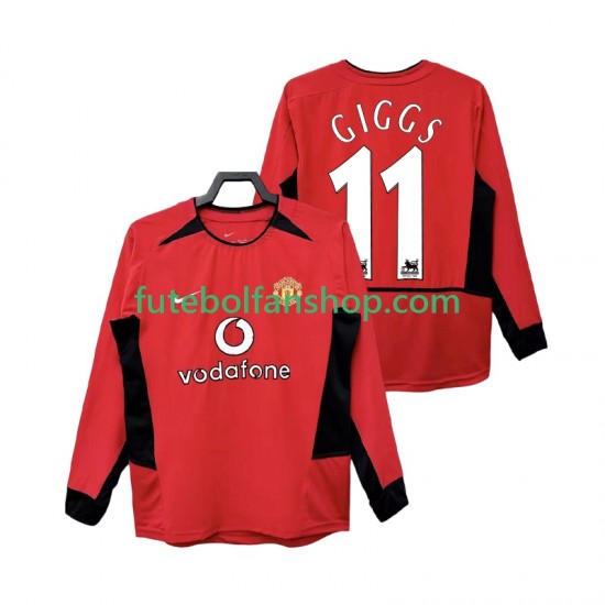 Camisola Principal Manchester United GIGGS 11 Retro 2002 2004 Manga Comprida ,Homem Camisola Principal Manchester United GIGGS 11 Retro 2002 2004 Manga Comprida ,Homem