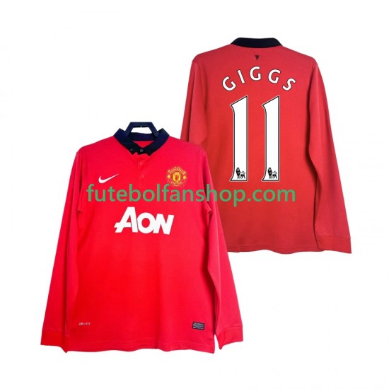 Camisola Principal Manchester United GIGGS 11 Retro 2013 2014 Manga Comprida ,Homem Camisola Principal Manchester United GIGGS 11 Retro 2013 2014 Manga Comprida ,Homem