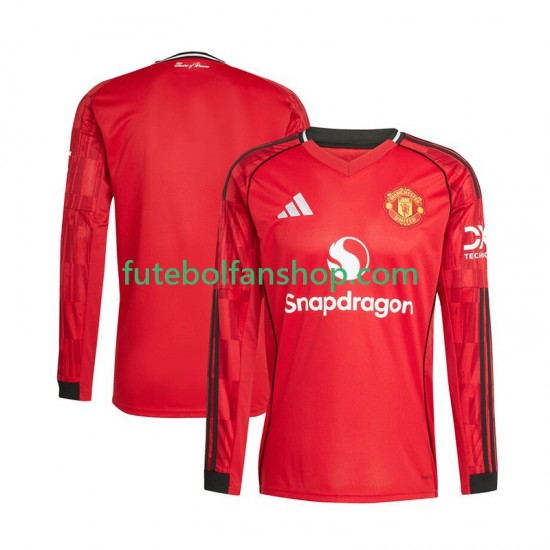 Camisola Principal Manchester United Época 2025/2026 Manga Comprida ,Homem Camisola Principal Manchester United Época 2025/2026 Manga Comprida ,Homem