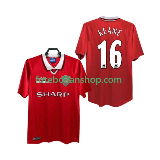 Camisola Principal Manchester United Keane 16 Retro 1999 2000 Manga Curta ,Homem Camisola Principal Manchester United Keane 16 Retro 1999 2000 Manga Curta ,Homem
