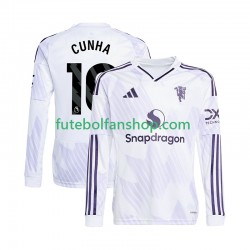 Camisola Alternativo Manchester United Matheus Cunha 10 Época 2025/2026 Manga Comprida ,Homem