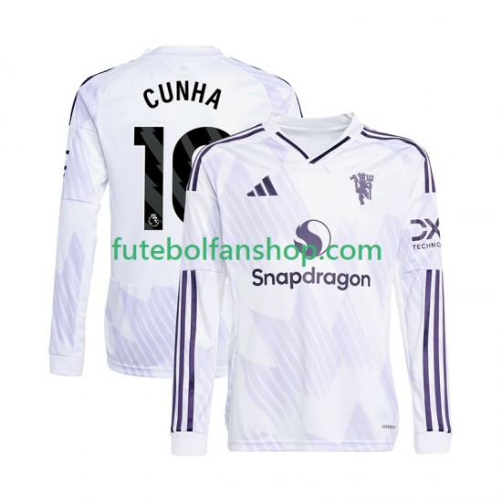 Camisola Alternativo Manchester United Matheus Cunha 10 Época 2025/2026 Manga Comprida ,Homem