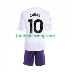 Camisola Alternativo Manchester United Matheus Cunha 10 Época 2025/2026 Manga Curta ,Criança