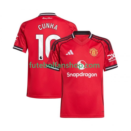Camisola Principal Manchester United Matheus Cunha 10 Época 2025/2026 Manga Curta ,Homem Camisola Principal Manchester United Matheus Cunha 10 Época 2025/2026 Manga Curta ,Homem