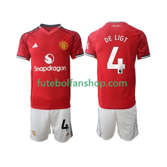 Camisola Principal Manchester United Matthijs de Ligt 4 Época 2025/2026 Manga Curta ,Criança Camisola Principal Manchester United Matthijs de Ligt 4 Época 2025/2026 Manga Curta ,Criança