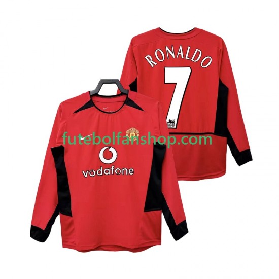 Camisola Principal Manchester United RONALDO 7 Retro 2002 2004 Manga Comprida ,Homem Camisola Principal Manchester United RONALDO 7 Retro 2002 2004 Manga Comprida ,Homem