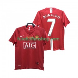 Camisola Principal Manchester United RONALDO 7 Retro 2007 2008 Manga Curta ,Homem