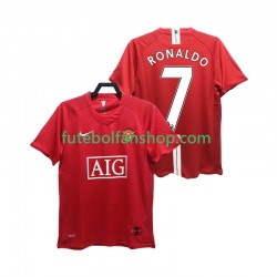 Camisola Principal Manchester United RONALDO 7 Retro Premier League 2007 2008 Manga Curta ,Homem
