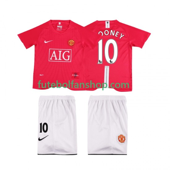 Camisola Principal Manchester United ROONEY 10 Retro Premier League 2007 2008 Manga Curta ,Criança Camisola Principal Manchester United ROONEY 10 Retro Premier League 2007 2008 Manga Curta ,Criança