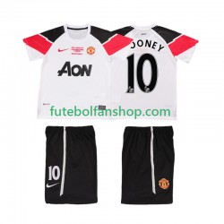 Camisola Alternativa (2ª) Manchester United ROONEY 10 Retro Champions League 2011 2012 Manga Curta ,Criança