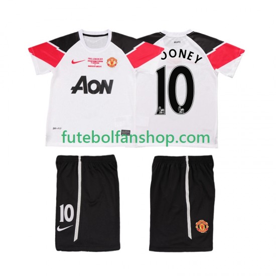 Camisola Alternativa (2ª) Manchester United ROONEY 10 Retro Champions League 2011 2012 Manga Curta ,Criança