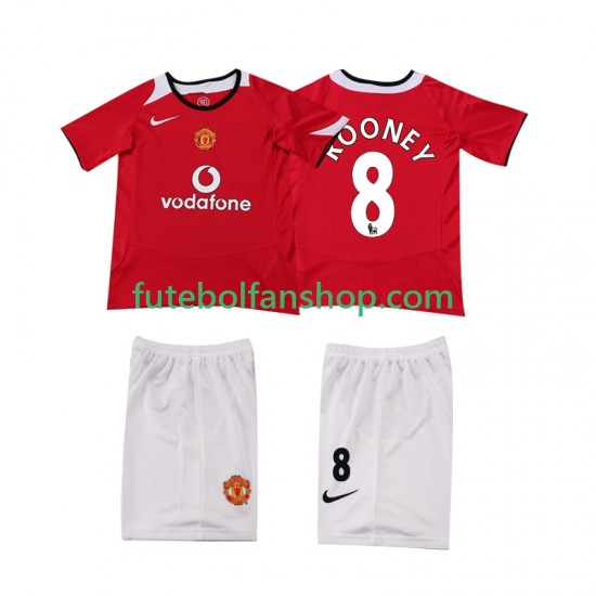 Camisola Principal Manchester United ROONEY 8 Retro 2005 2006 Manga Curta ,Criança Camisola Principal Manchester United ROONEY 8 Retro 2005 2006 Manga Curta ,Criança