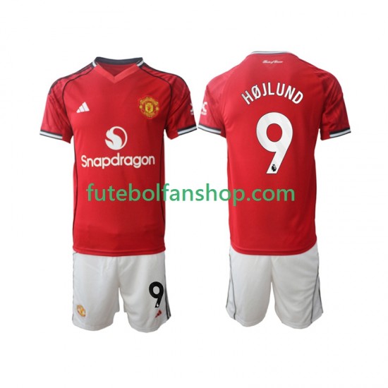 Camisola Principal Manchester United Rasmus Hojlund 9 Época 2025/2026 Manga Curta ,Criança Camisola Principal Manchester United Rasmus Hojlund 9 Época 2025/2026 Manga Curta ,Criança