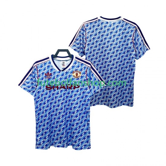 Camisola Alternativo Manchester United Retro 1990 1992 Manga Curta ,Homem