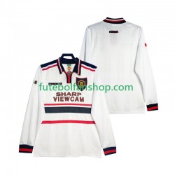 Camisola Alternativo Manchester United Retro 1998 1999 Manga Comprida ,Homem