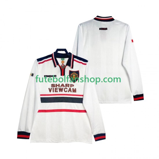 Camisola Alternativo Manchester United Retro 1998 1999 Manga Comprida ,Homem