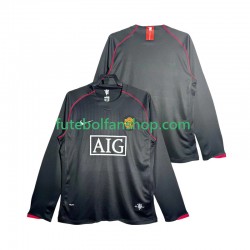 Camisola Alternativo Manchester United Retro 2007 2008 Manga Comprida ,Homem