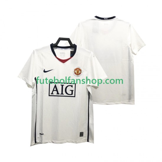 Camisola Alternativo Manchester United Retro Premier League 2008 2009 Manga Curta ,Homem