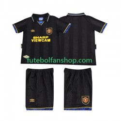 Camisola Alternativo Manchester United Retro 1993 1994 Manga Curta ,Criança