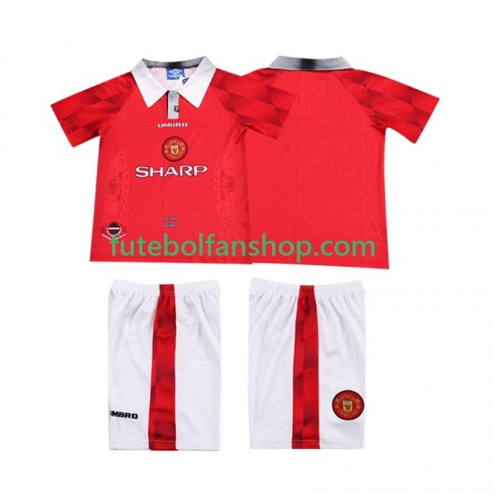 Camisola Principal Manchester United Retro 1996 1997 Manga Curta ,Criança Camisola Principal Manchester United Retro 1996 1997 Manga Curta ,Criança