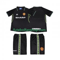 Camisola Alternativa (2ª) Manchester United Retro 1998 1999 Manga Curta ,Criança