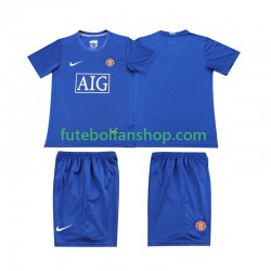 Camisola Alternativa (2ª) Manchester United Retro 2008 2009 Manga Curta ,Criança