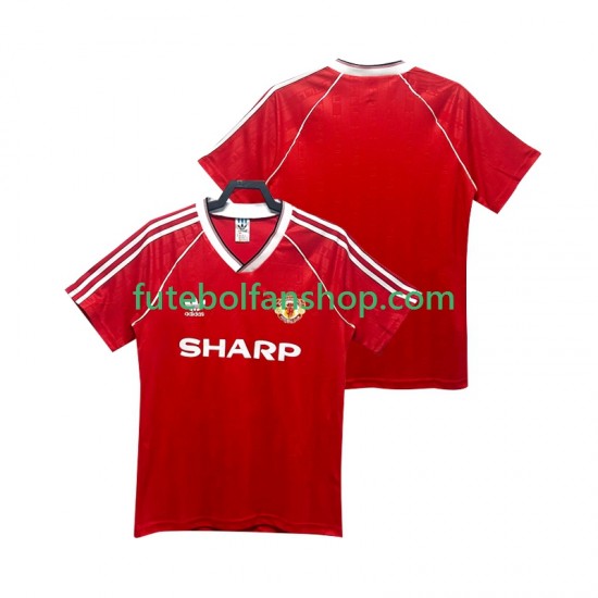 Camisola Principal Manchester United Retro 1988 1990 Manga Curta ,Homem
