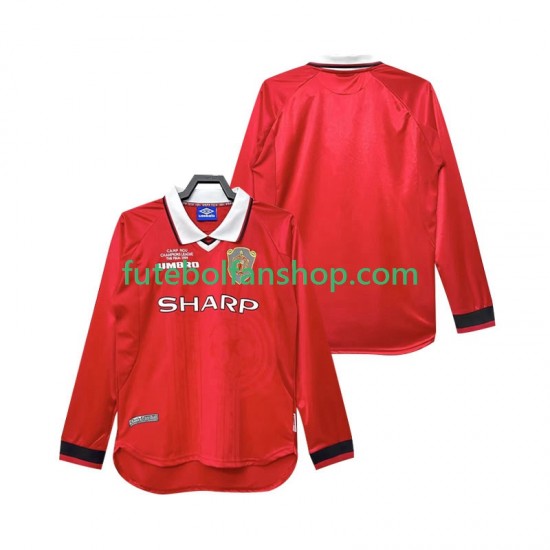 Camisola Principal Manchester United Retro 1999 2000 Manga Comprida ,Homem Camisola Principal Manchester United Retro 1999 2000 Manga Comprida ,Homem