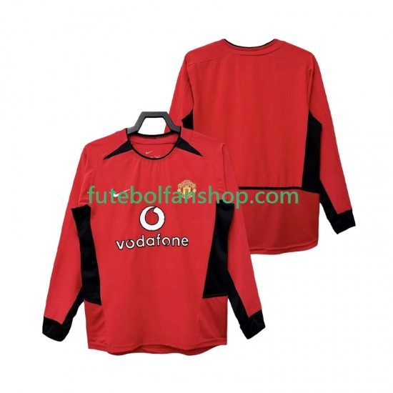Camisola Principal Manchester United Retro 2002 2004 Manga Comprida ,Homem Camisola Principal Manchester United Retro 2002 2004 Manga Comprida ,Homem