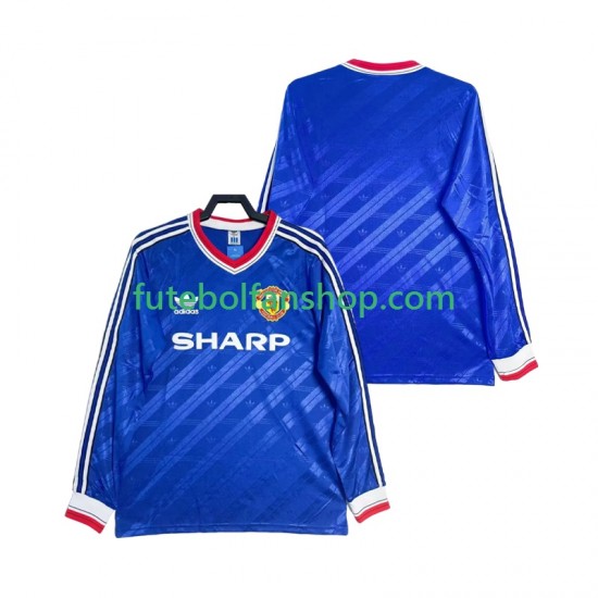 Camisola Alternativa (2ª) Manchester United Retro 1986 1988 Manga Comprida ,Homem