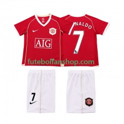 Camisola Principal Manchester United Ronaldo 7 Retro 2006 2007 Manga Curta ,Criança