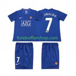 Camisola Alternativa (2ª) Manchester United Ronaldo 7 Retro 2008 2009 Manga Curta ,Criança
