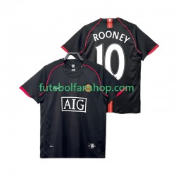 Camisola Alternativo Manchester United Rooney 10 Retro 2007 2008 Manga Curta ,Homem