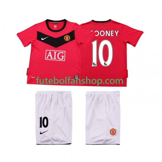 Camisola Principal Manchester United Rooney 10 Retro 2009 2010 Manga Curta ,Criança Camisola Principal Manchester United Rooney 10 Retro 2009 2010 Manga Curta ,Criança
