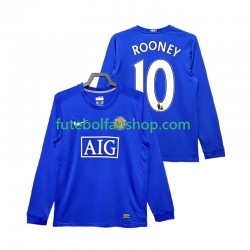 Camisola Alternativa (2ª) Manchester United Rooney 10 Retro 2008 2009 Manga Comprida ,Homem