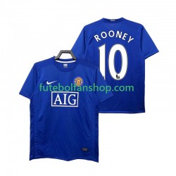 Camisola Alternativa (2ª) Manchester United Rooney 10 Retro 2008 2009 Manga Curta ,Homem