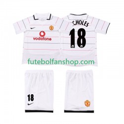 Camisola Alternativa (2ª) Manchester United SCHOLES 18 Retro 2003 2006 Manga Curta ,Criança
