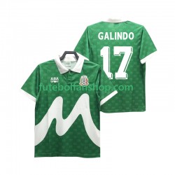 Camisola Principal Seleção Mexicana GALINDO 17 Retro 1995 Manga Curta ,Homem